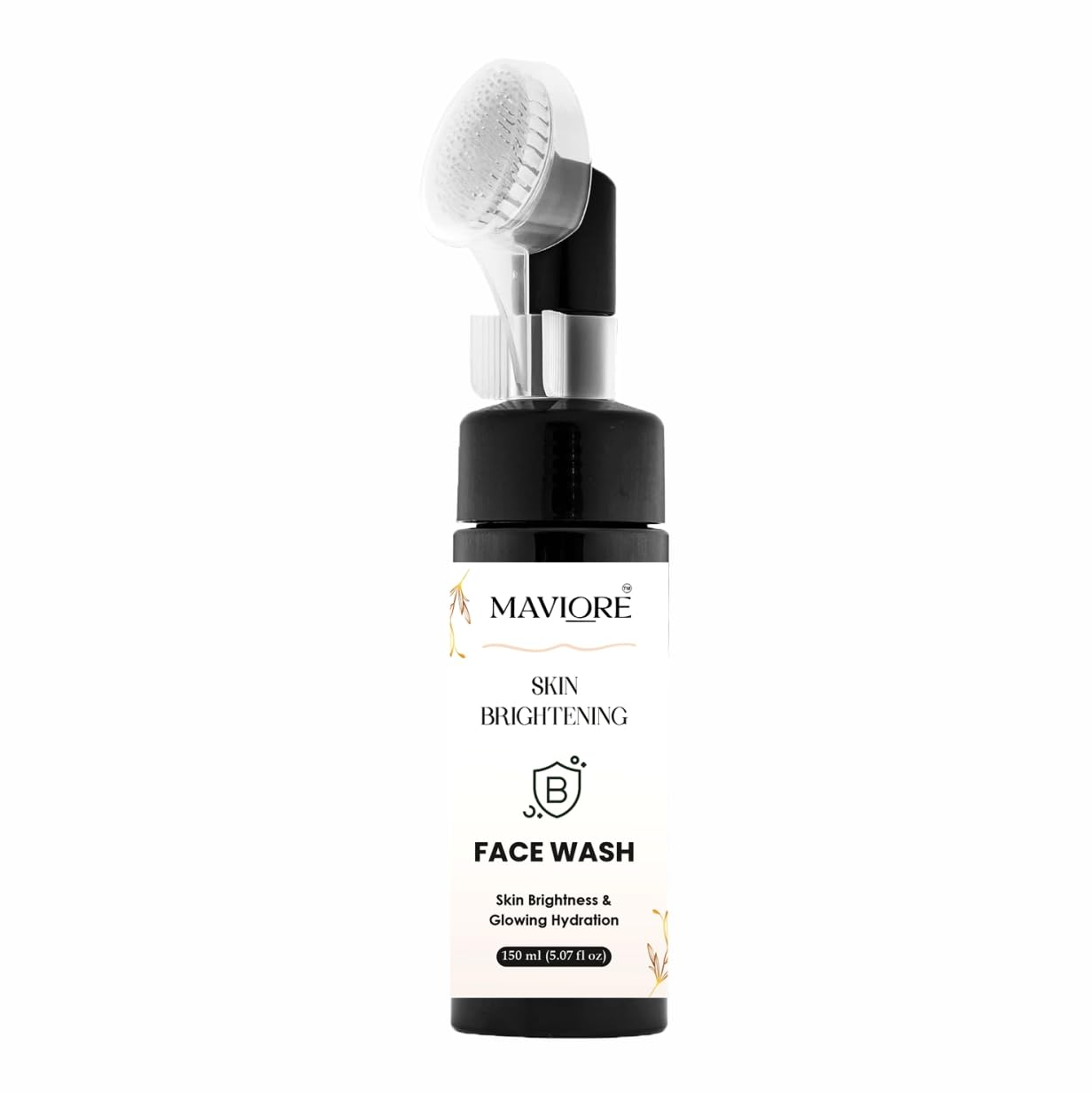 MAVIORE Brightening Face Wash with Brush Applicator | Deep Cleansing, Hydrating Formula | Fresh & Radiant Look | All Skin Types | 150 ml