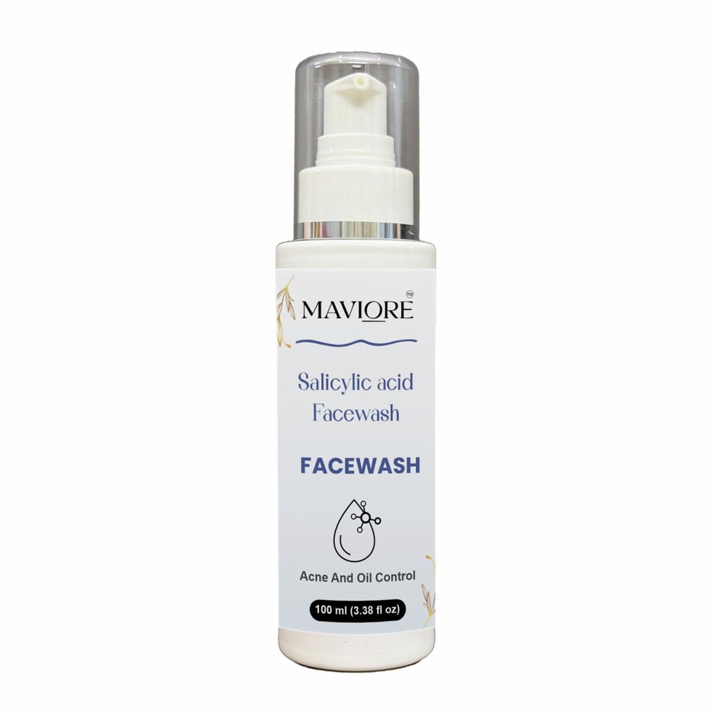 Maviore 2% Salicylic Acid Face Wash, Acne and Oil Control, Fights Clogged Pores, Brightens Skin, 100 ml