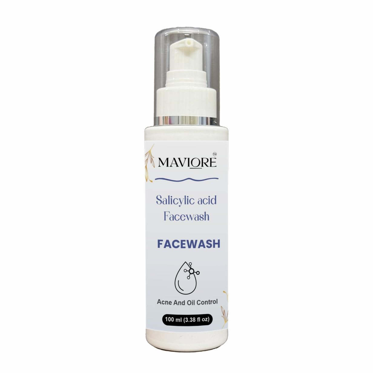 Maviore 2% Salicylic Acid Face Wash, Acne and Oil Control, Fights Clogged Pores, Brightens Skin, 100 ml