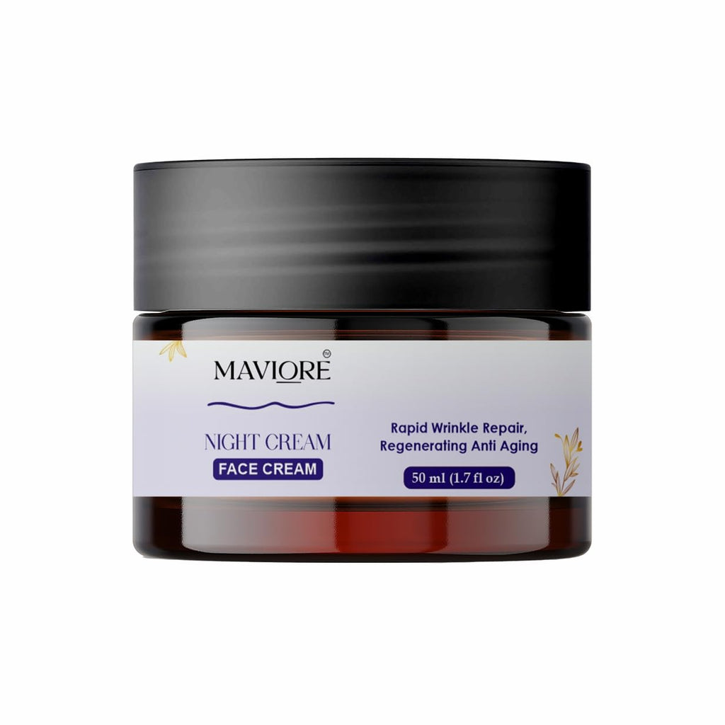 Maviore Night Cream Face Cream, with 1% Salicylic Acid, Anti Ageing, Blemish Control, Hydrating, Skin Rejuvenation, 50 ml