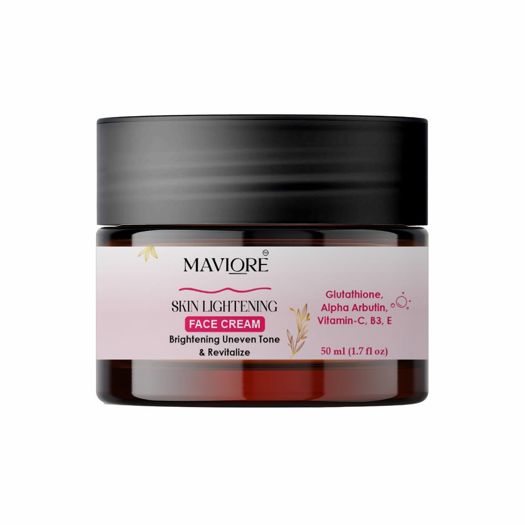 Maviore Skin Lightening Face Cream with Glutathione, Alpha Arbutin, Vitamin-C, B3, E, Brightening and Revitalising, 50 ml