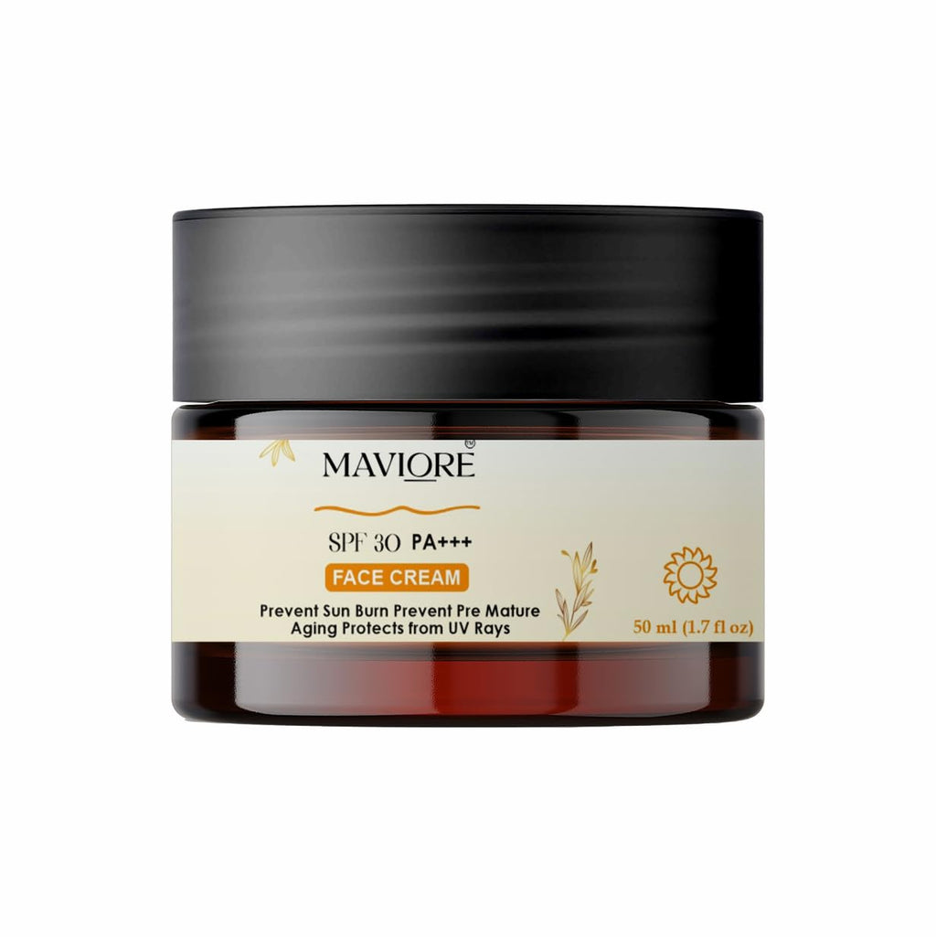 MAVIORE SPF 30 PA+++ Face Cream | Daily Use Moisturizer with Sun Protection | Lightweight & Non-Sticky | For All Skin Types | 50 ml