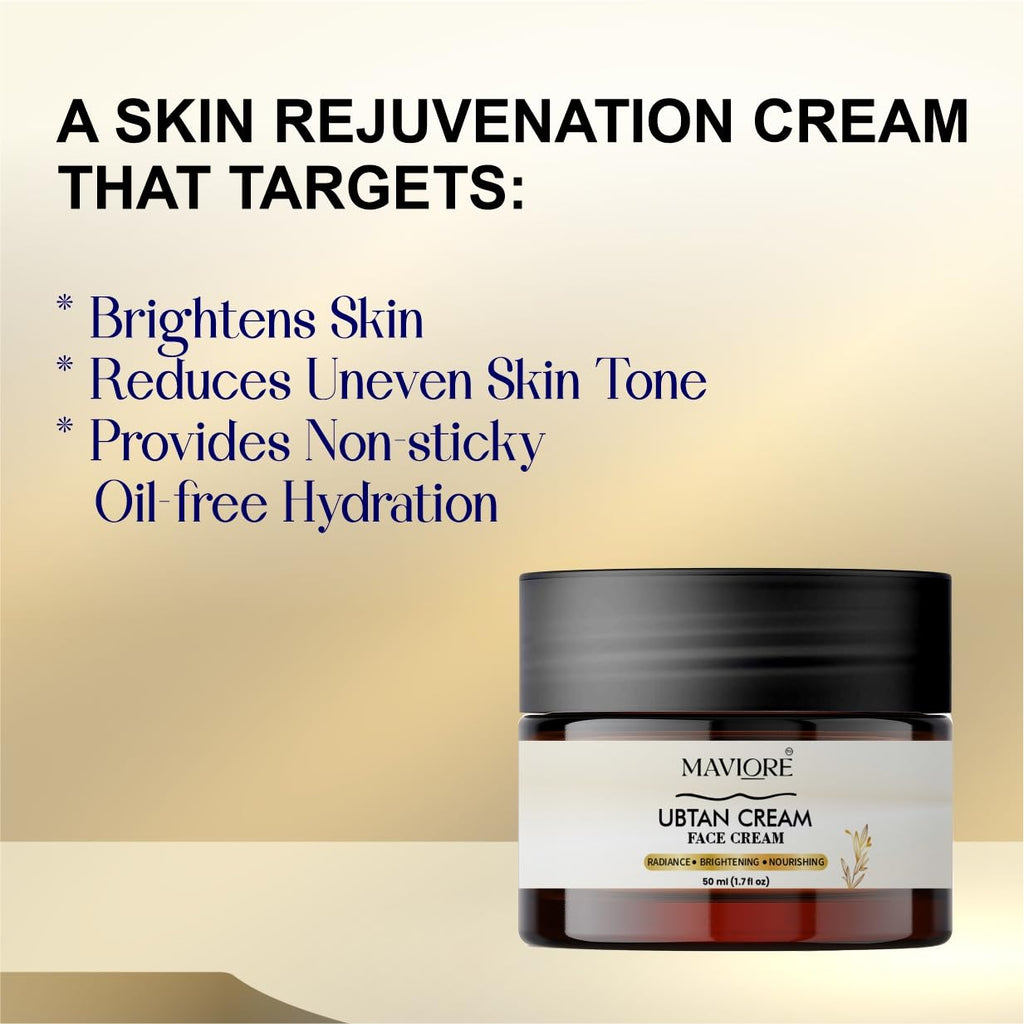 Maviore Ubtan Face Cream, Brightening and Nourishing, Repairs Skin, Oil-Free Hydration, 50 ml