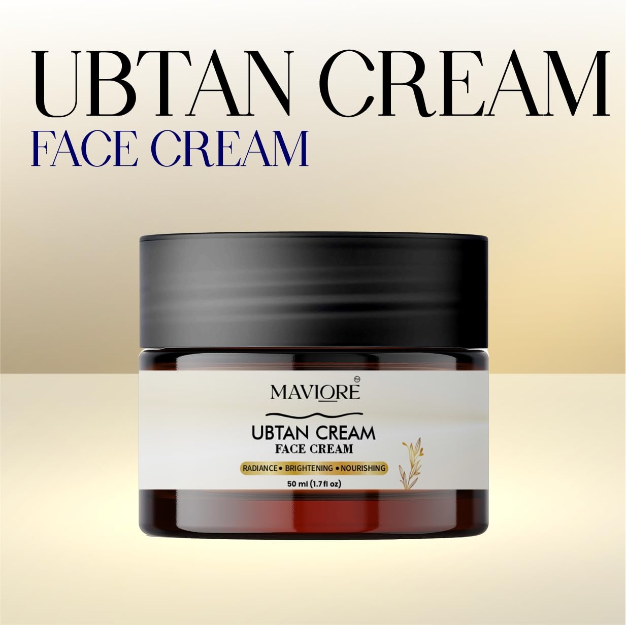 Maviore Ubtan Face Cream, Brightening and Nourishing, Repairs Skin, Oil-Free Hydration, 50 ml