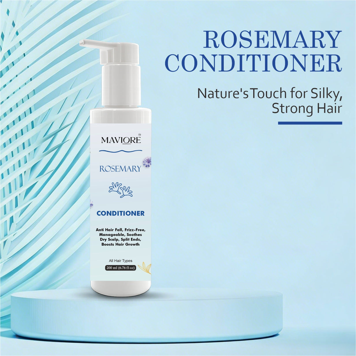 MAVIORE Rosemary Conditioner, Anti Hair Fall, Frizz-Free, Boosts Hair Growth, All Hair Types, 200 ml