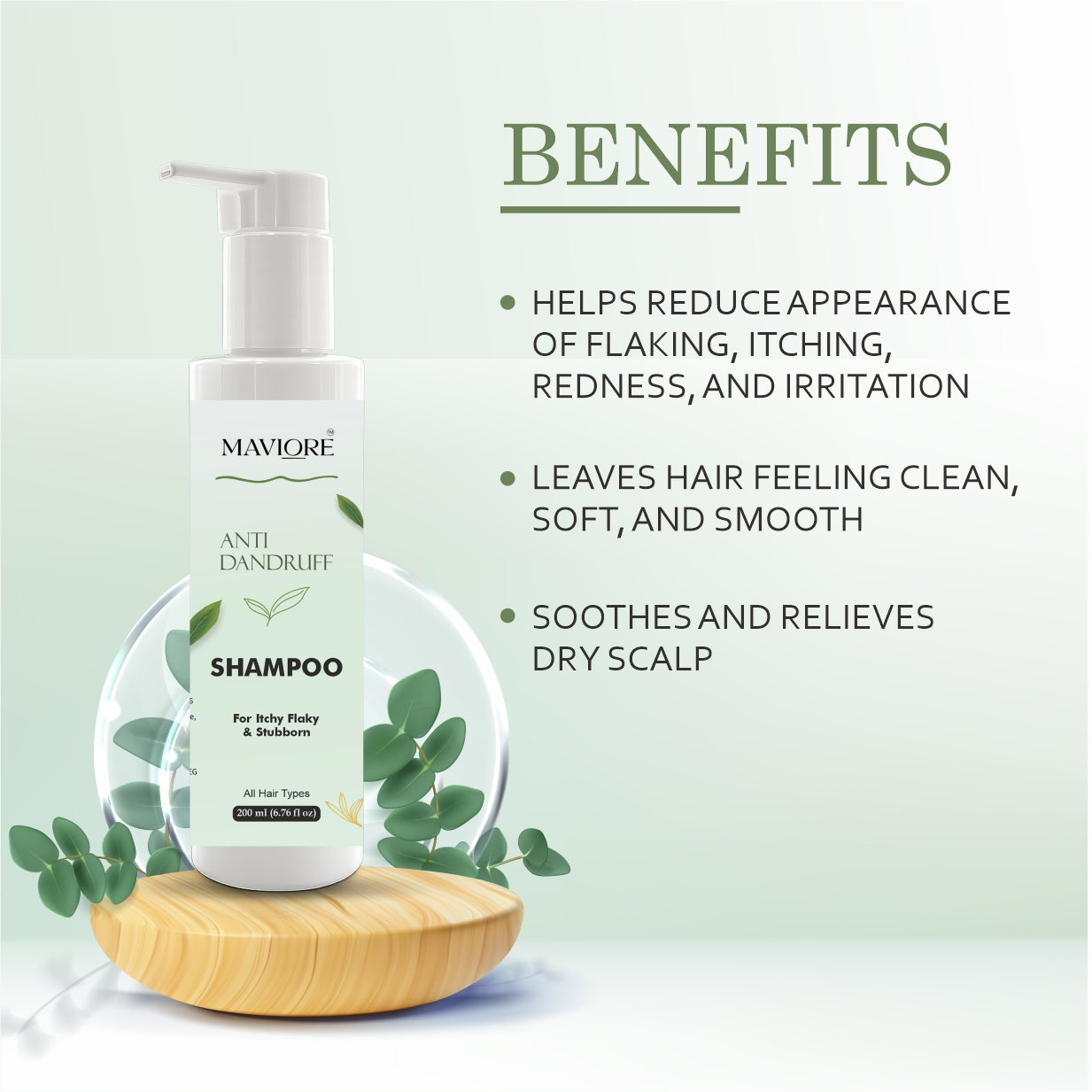 Maviore Anti Dandruff Shampoo for Itchy Flaky & Stubborn Dandruff, All Hair Types, 200 ml