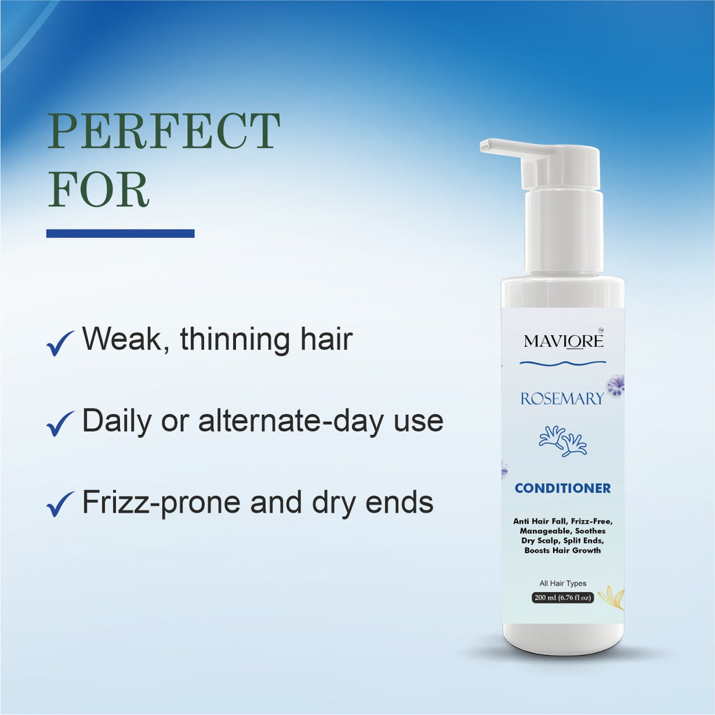 MAVIORE Rosemary Conditioner, Anti Hair Fall, Frizz-Free, Boosts Hair Growth, All Hair Types, 200 ml